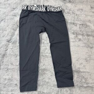 Gymshark Charcoal Leggings with Logo Waistband